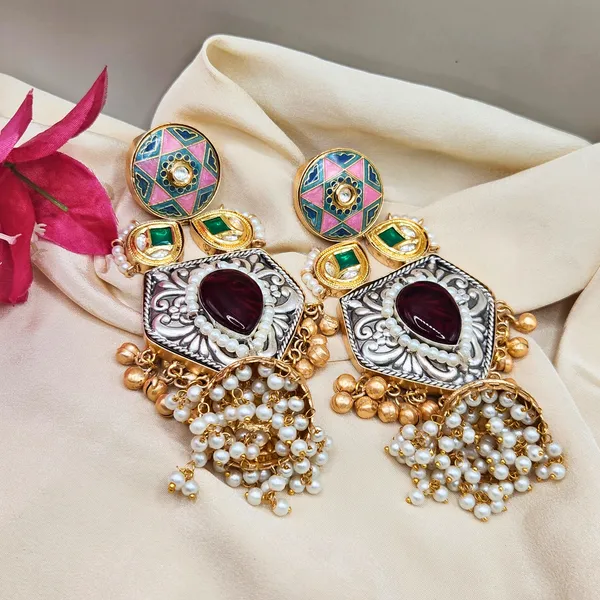Silver_Alloy_With_Oxidised_Silver_Plating_Premium_Earrings_For_Women