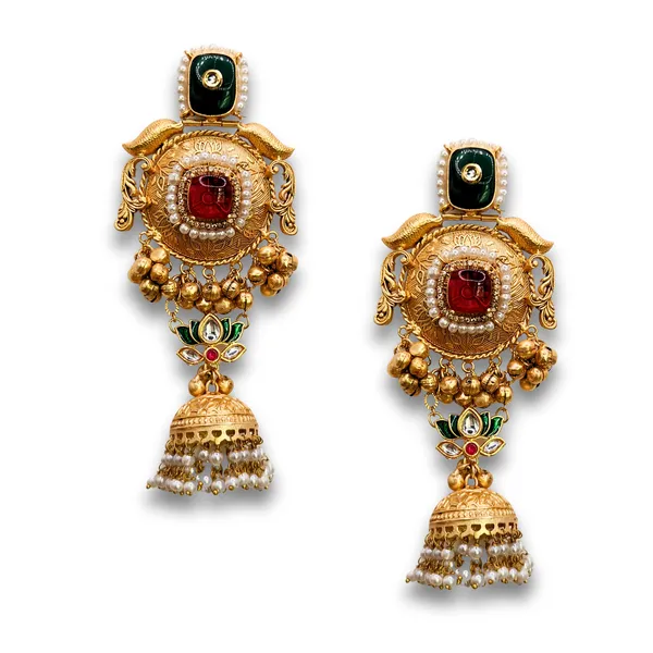 Rose_Gold_Alloy_With_Oxidised_Silver_Plating_Premium_Earrings_For_Women