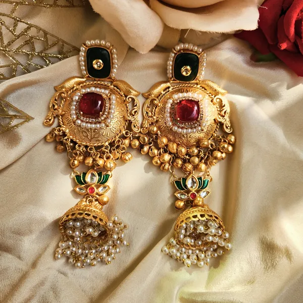 Rose_Gold_Alloy_With_Oxidised_Silver_Plating_Premium_Earrings_For_Women
