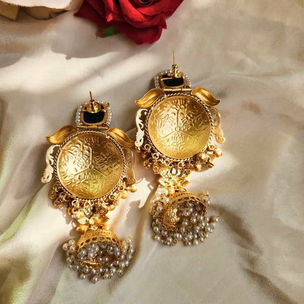 Rose_Gold_Alloy_With_Oxidised_Silver_Plating_Premium_Earrings_For_Women