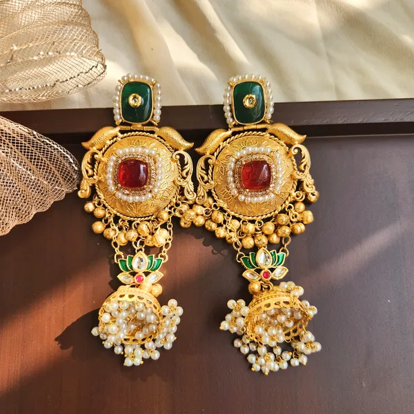 Rose_Gold_Alloy_With_Oxidised_Silver_Plating_Premium_Earrings_For_Women
