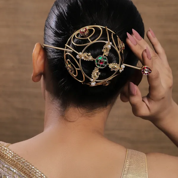 Multicolor_Brass_Premium_Hair_Bun_Cage_For_Women