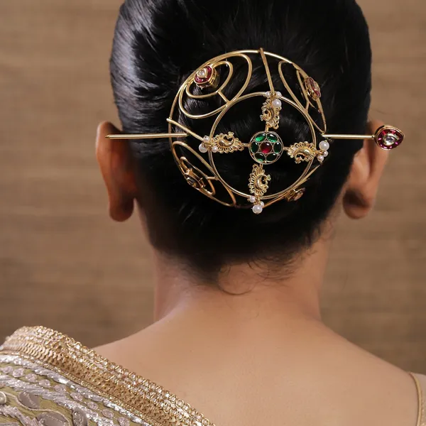 Multicolor_Brass_Premium_Hair_Bun_Cage_For_Women