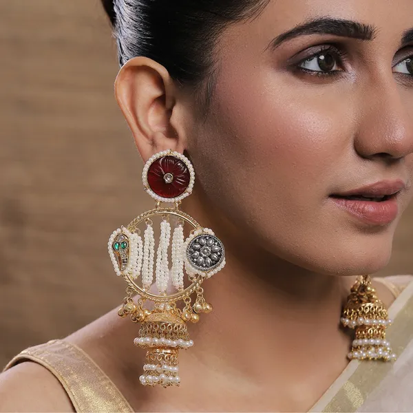 Multicolor_Alloy_With_Gold_Plating_Premium_Jhumka_Earrings_For_Women