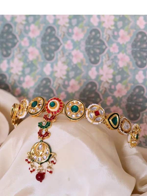 Multicolor_Alloy_With_Gold_Plating_Premium_Maangtikka_Hairb_And__For_Women