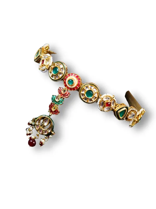 Multicolor_Alloy_With_Gold_Plating_Premium_Maangtikka_Hairb_And__For_Women