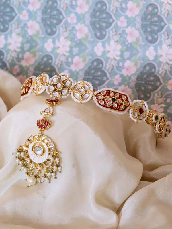Multicolor_Alloy_With_Gold_Plating_Premium_Maangtikka_Hairb_And__For_Women