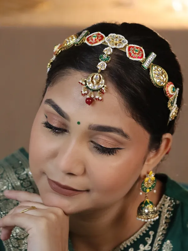 Multicolor_Alloy_With_Gold_Plating_Premium_Maangtikka_Hairb_And__For_Women