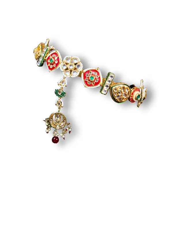 Multicolor_Alloy_With_Gold_Plating_Premium_Maangtikka_Hairb_And__For_Women
