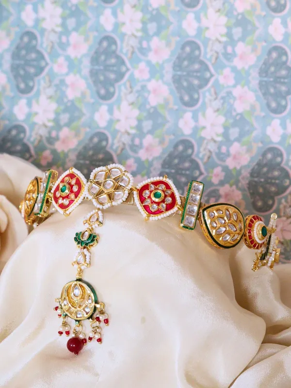 Multicolor_Alloy_With_Gold_Plating_Premium_Maangtikka_Hairb_And__For_Women