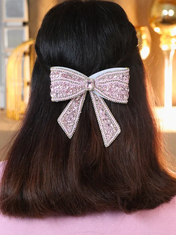 Pink_Alloy_With_Gold_Plating_Premium_Hair_Clip_For_Women