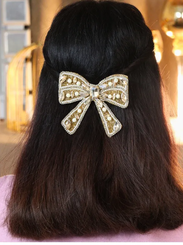 Brown_Alloy_With_Pachi_Stones_Premium_Hair_Clip_For_Women