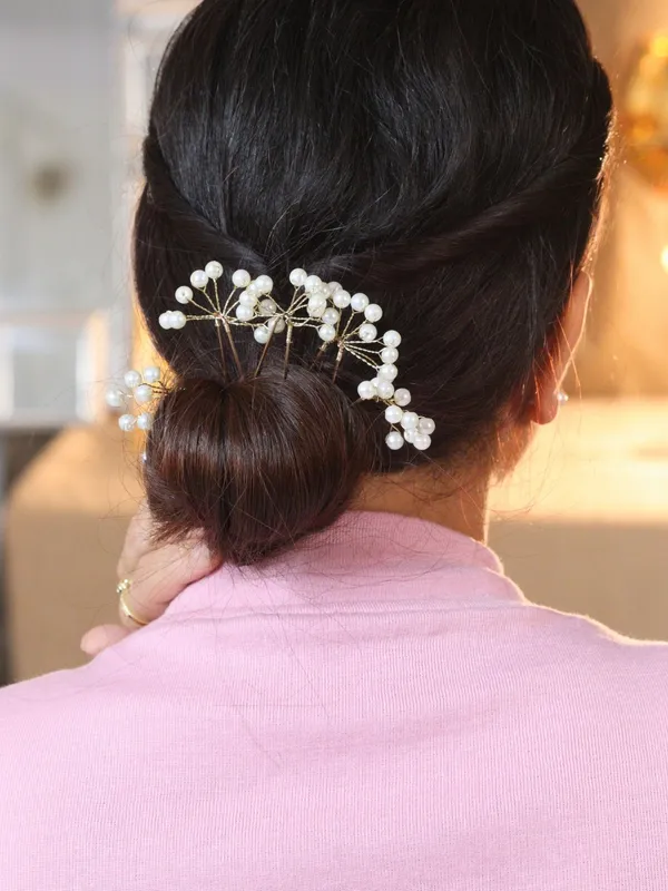 White_Alloy_With_Artificial_Pearls_Premium_Hair_Clip_For_Women