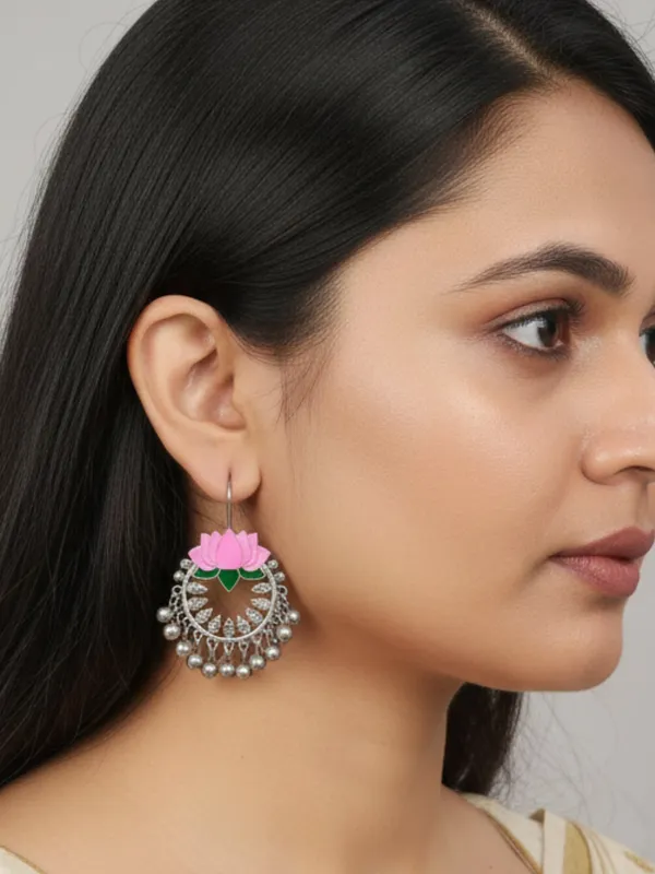 Green_Alloy_With_Gold_Plating_Premium_Hook_Earrings_For_Women