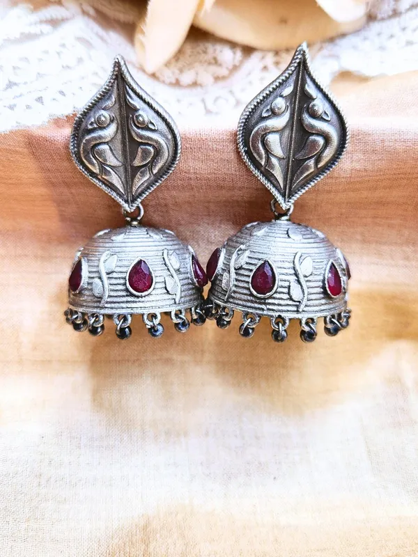 Silver_Alloy_With_Gold_Plating_Premium_Jhumka_Earrings_For_Women