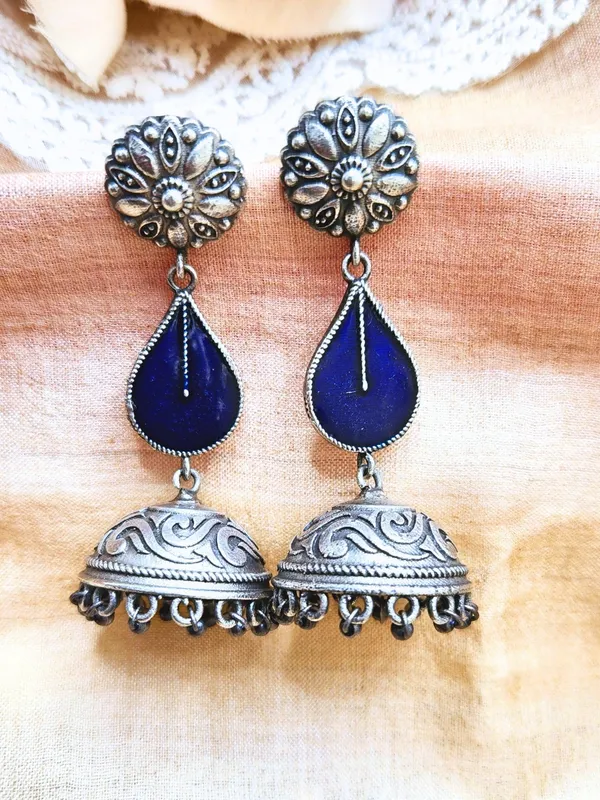 Blue_Alloy_With_Gold_Plating_Premium_Jhumka_Earrings_For_Women