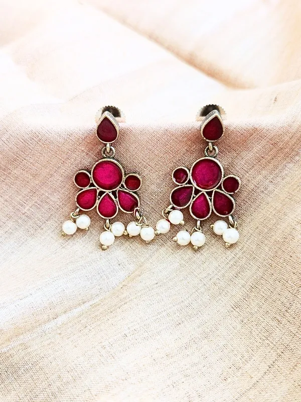 Pink_Alloy_With_Gold_Plating_Premium_Earrings_For_Women