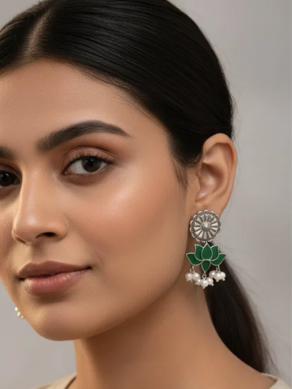 Maroon_Alloy_With_Gold_Plating_Premium_Earrings_For_Women