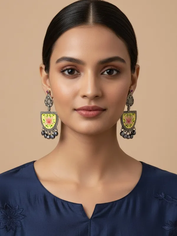 Red_Alloy_With_Gold_Plating_Premium_Ch_And_Bali_Earrings_For_Women