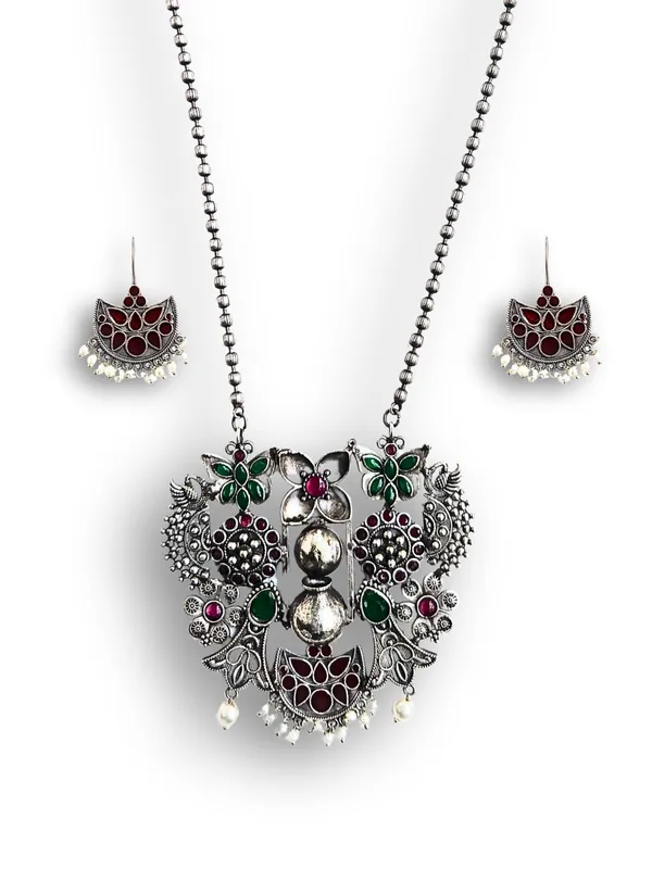 Silver_Alloy_With_Gold_Plating_Premium_Necklace_For_Women