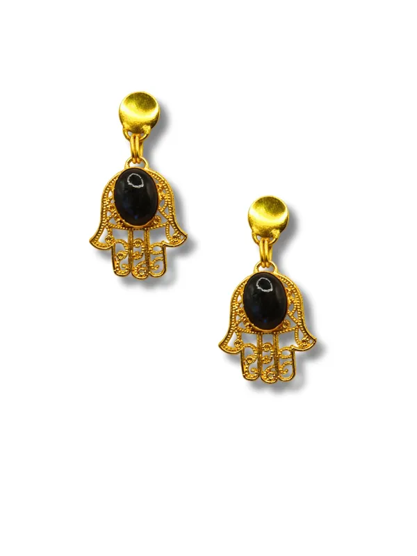 Gold__And__Black_Brass_With_Semi_Precious_Stone_Premium_Earrings_For_Women