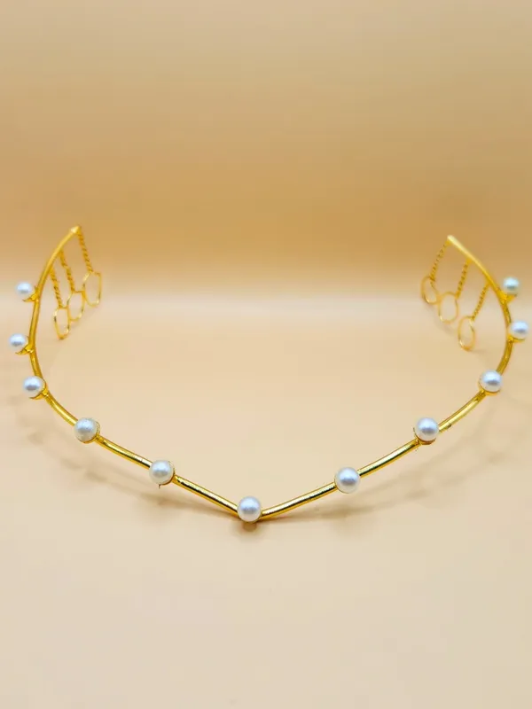 Gold__And__Off_White_Alloy_With_Artificial_Pearls_Premium_Tiara_For_Women