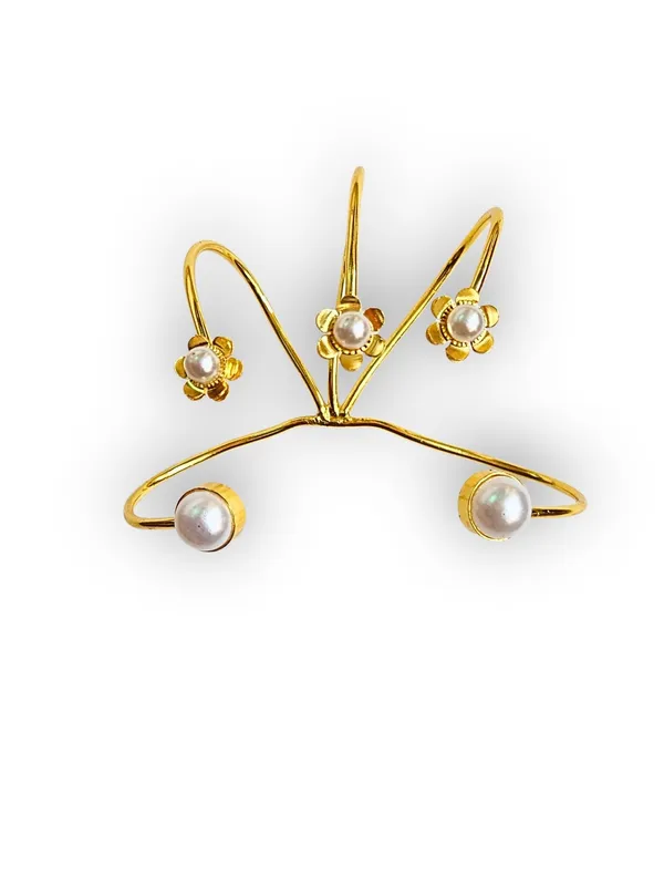 Gold__And__Off_White_Brass_Premium_H_And__Harness_For_Women