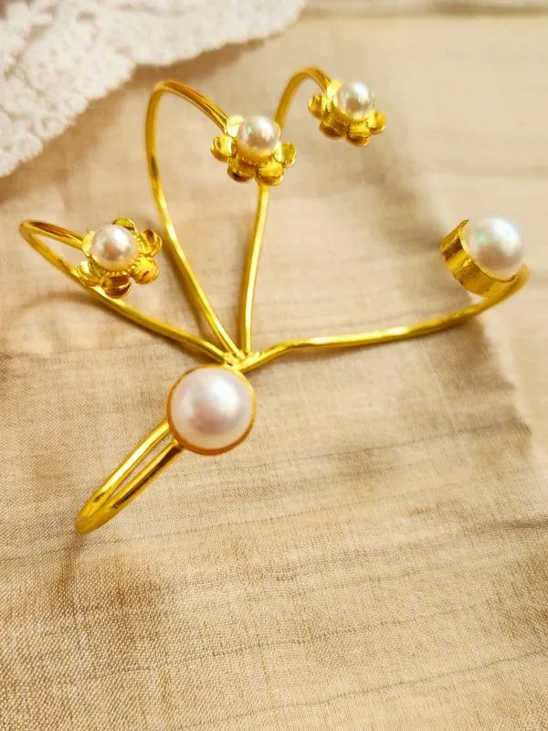 Gold__And__Off_White_Brass_Premium_H_And__Harness_For_Women