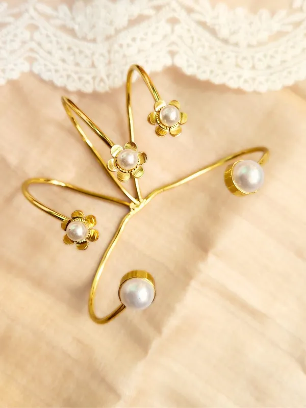 Gold__And__Off_White_Brass_Premium_H_And__Harness_For_Women
