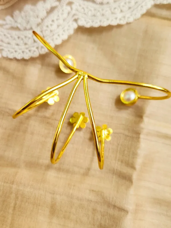 Gold__And__Off_White_Brass_Premium_H_And__Harness_For_Women