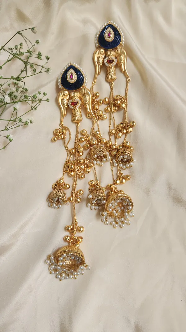 Gold_Alloy_With_Oxidised_Silver_Plating_Premium_Earrings_For_Women