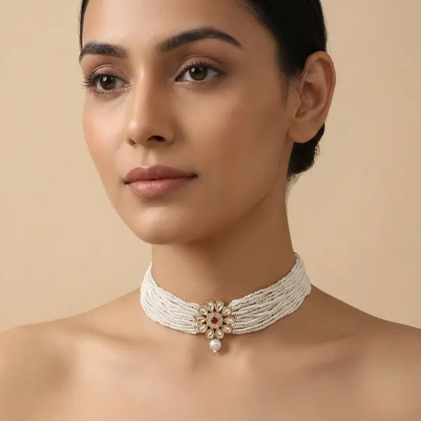 Red_Alloy_With_Artificial_Pearls_Premium_Choker_Necklace_For_Women