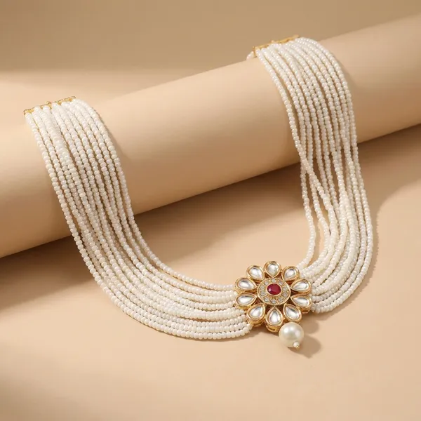 Red_Alloy_With_Artificial_Pearls_Premium_Choker_Necklace_For_Women