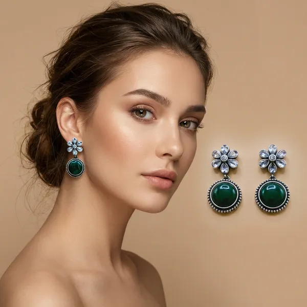 Green_German_Silver_Premium_Earrings_For_Women