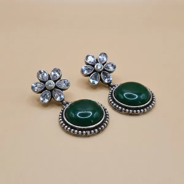 Green_German_Silver_Premium_Earrings_For_Women
