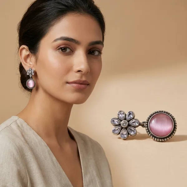 Pink_German_Silver_Premium_Earrings_For_Women