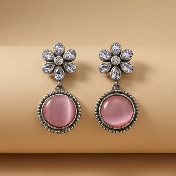 Pink_German_Silver_Premium_Earrings_For_Women