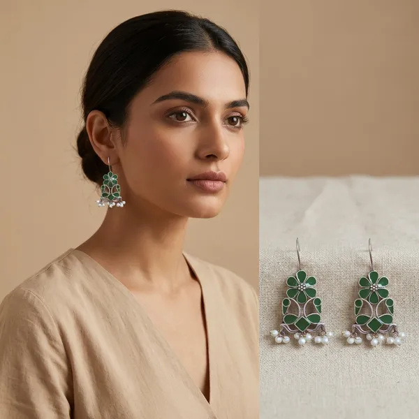 Green_Alloy_With_Meenakari_Work_Premium_Hook_Earrings_For_Women