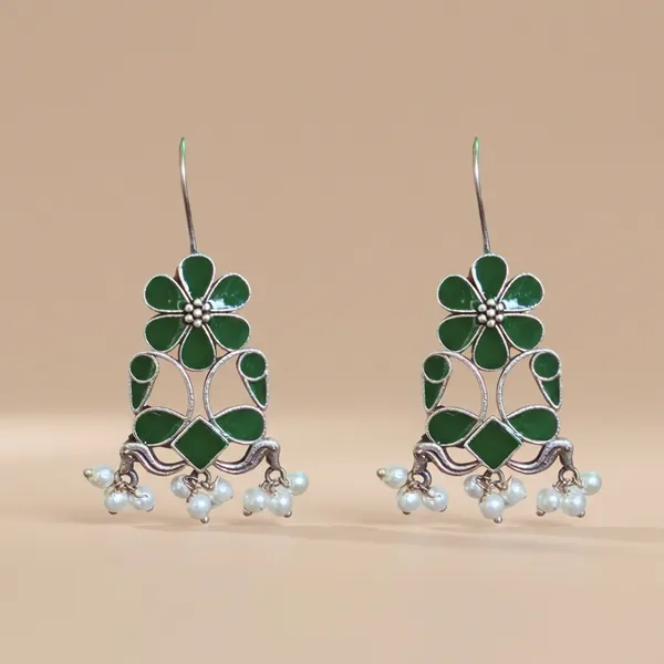 Green_Alloy_With_Meenakari_Work_Premium_Hook_Earrings_For_Women