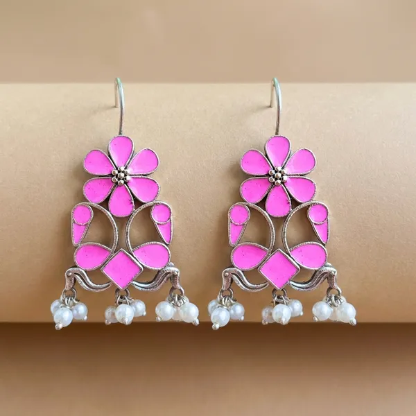 Pink_Alloy_With_Meenakari_Work_Premium_Hook_Earrings_For_Women