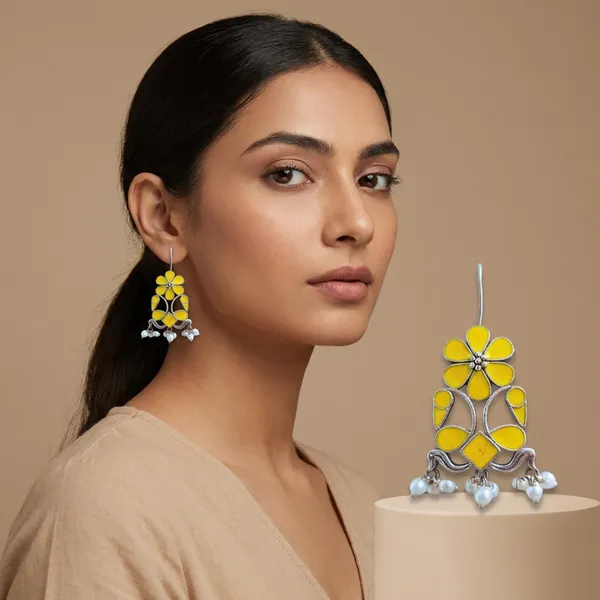 Yellow_Alloy_With_Meenakari_Work_Premium_Hook_Earrings_For_Women