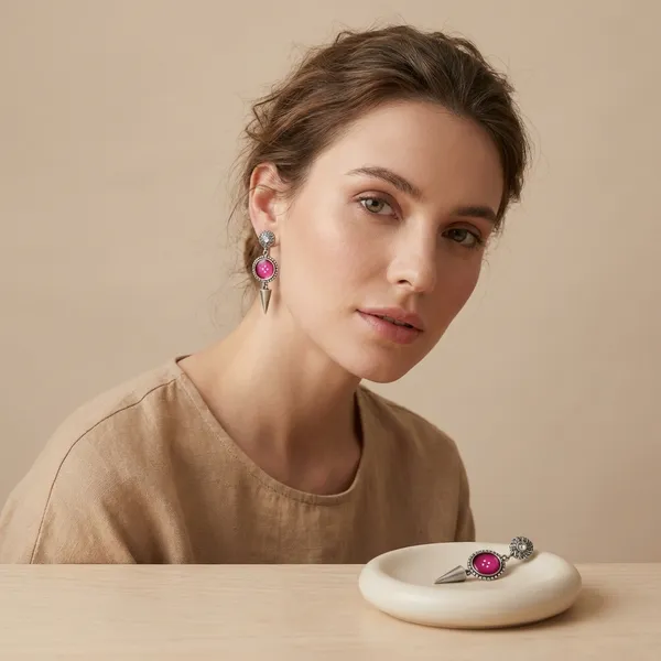 Magenta_German_Silver_Premium_Dangle_Earrings_For_Women