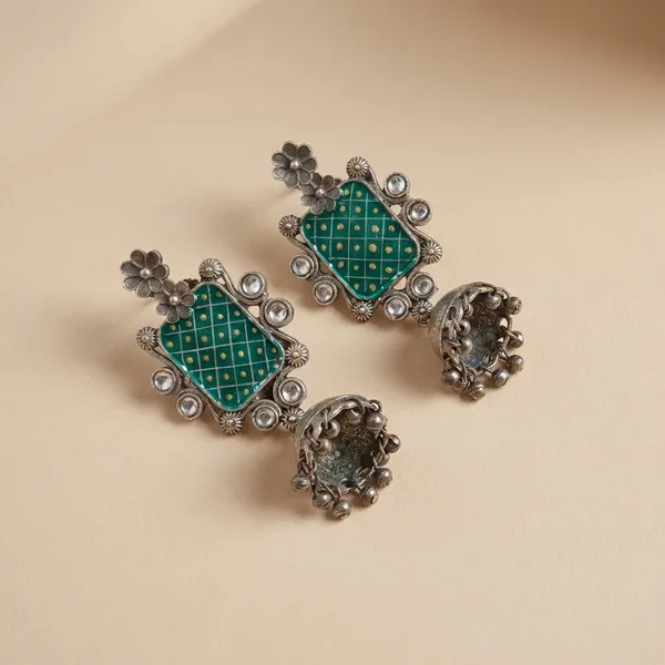 Green_Alloy_With_Gold_Plating_Premium_Jhumka_Earrings_For_Women