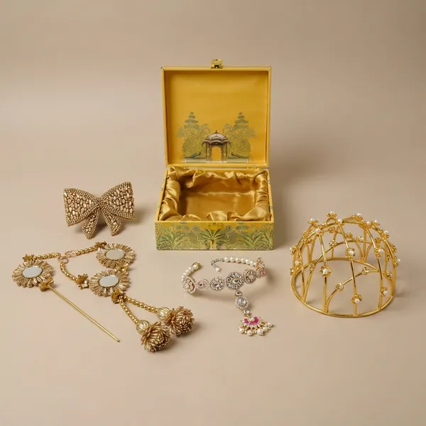 Gold_Mixed_Material_Fabric,_Alloy,_Box_Material_Premium_Hair_Accessory_Box_For_Women