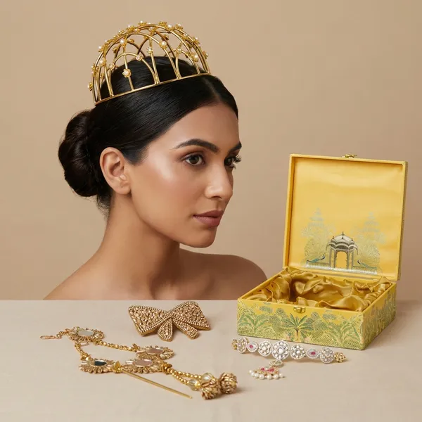 Gold_Mixed_Material_Fabric,_Alloy,_Box_Material_Premium_Hair_Accessory_Box_For_Women