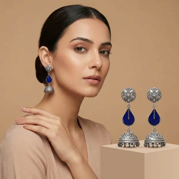Blue_Alloy_With_Gold_Plating_Premium_Jhumka_Earrings_For_Women