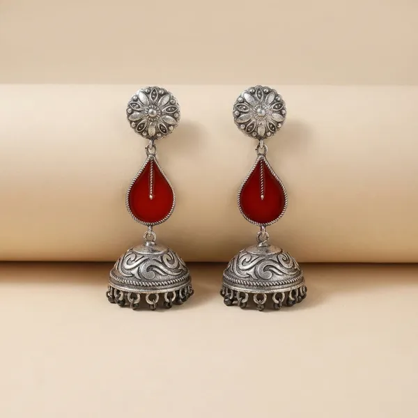 Red_Alloy_With_Gold_Plating_Premium_Jhumka_Earrings_For_Women