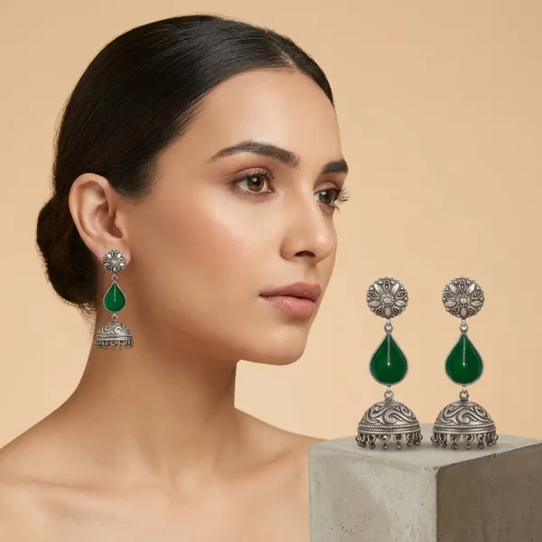 Green_Alloy_With_Gold_Plating_Premium_Jhumka_Earrings_For_Women