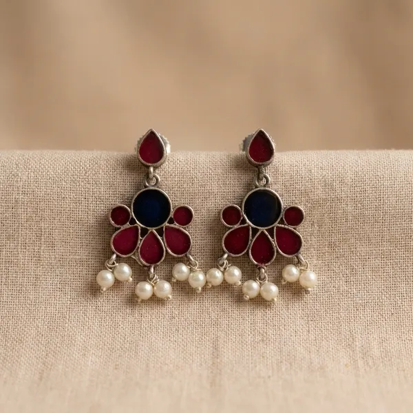 Blue_Alloy_With_Gold_Plating_Premium_Earrings_For_Women