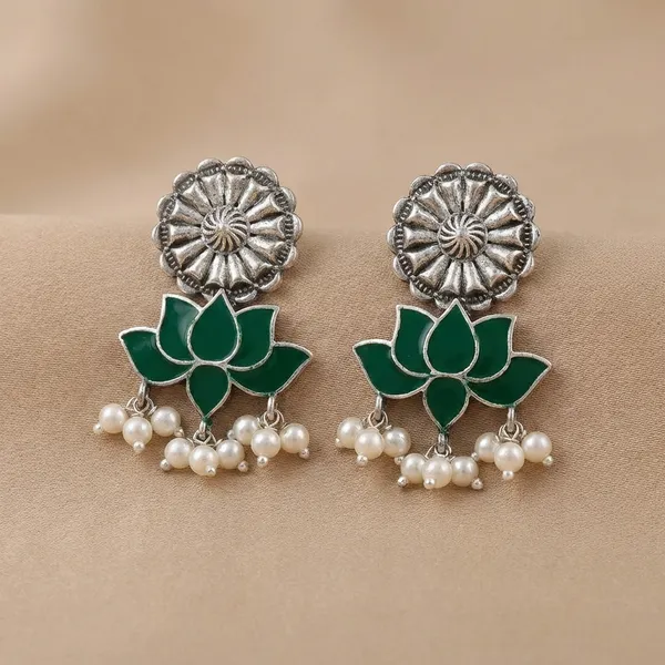 Green_Alloy_With_Gold_Plating_Premium_Earrings_For_Women